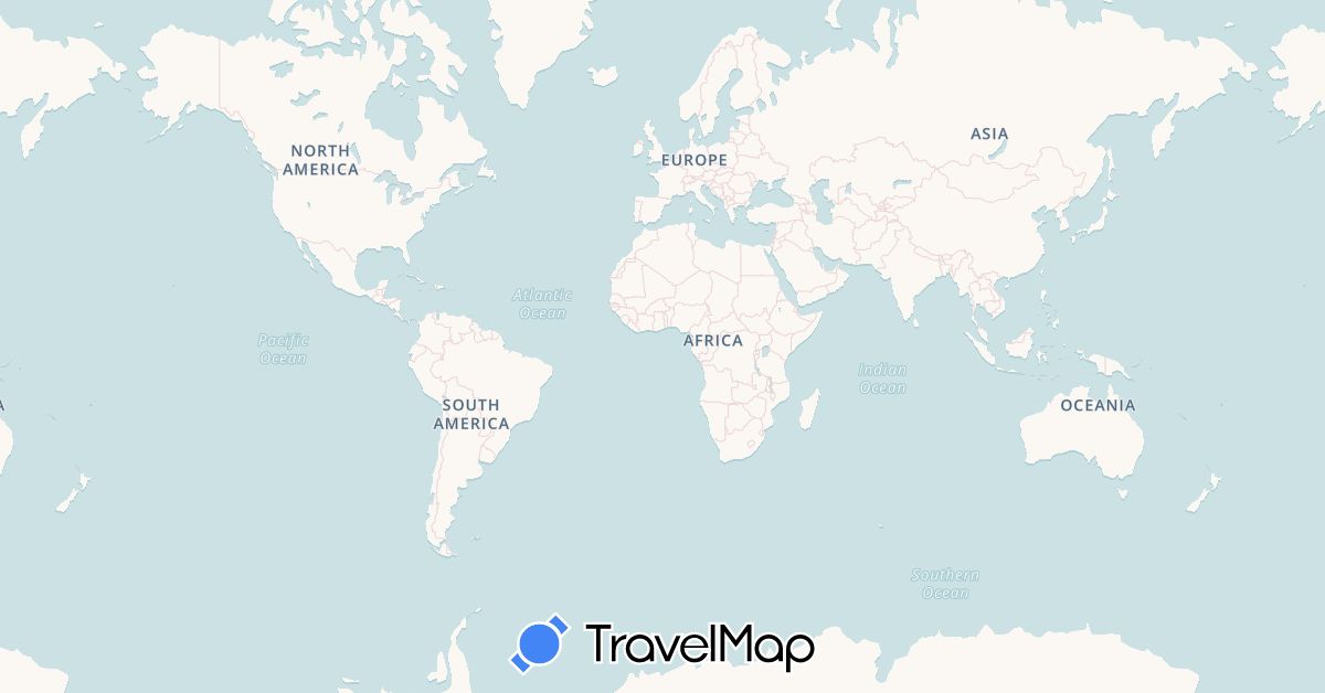TravelMap itinerary: driving, bus, plane, train, boat in Albania, Argentina, Bolivia, Brazil, Switzerland, Chile, Colombia, Germany, Dominican Republic, Ecuador, Spain, Croatia, Hungary, Italy, Macedonia, Mexico, Netherlands, Peru, Paraguay, Serbia, San Marino, Kosovo (Europe, North America, South America)